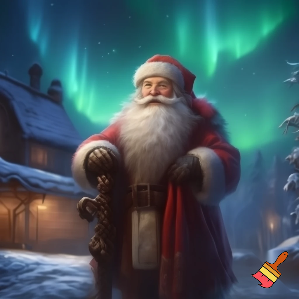 Santa Claus Russians walking stick star