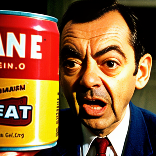 mr bean eat a can of beans
