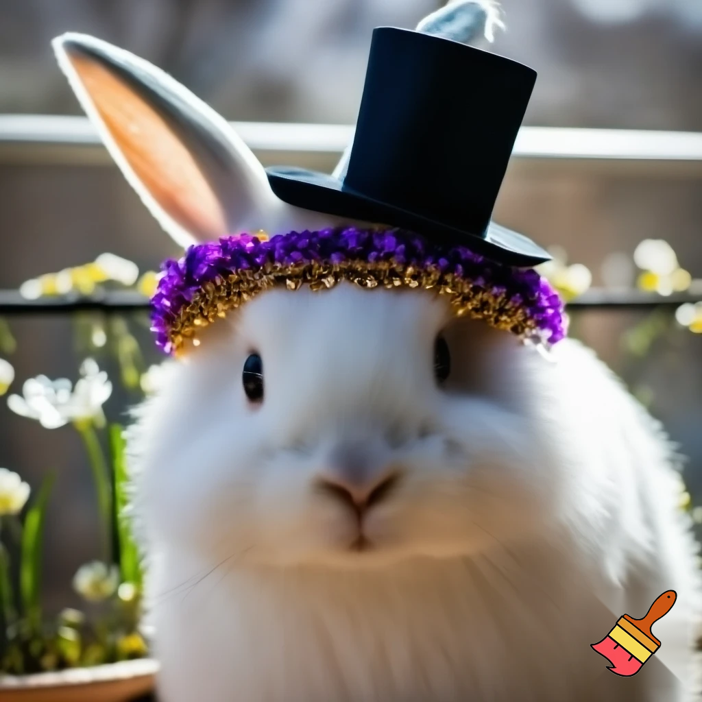 Easter bunny top hat, Easter balcony headband, purple and gold headband top hat