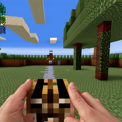 minecraft taiga forest, first person gameplay