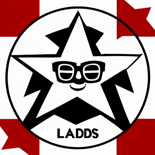 I need a logo for my classes political party. It needs to be a red cartoon star wearing cool sunglasses with the words Sick Lads over the top of it, make them low down on the star and overlapping it. 
