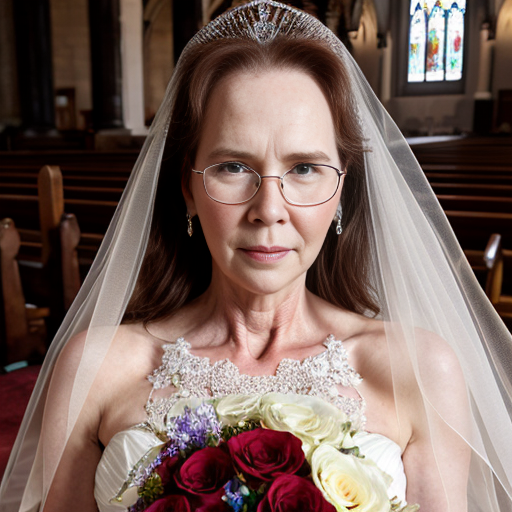 John Goodman y Elizabeth Perkins glasses con corona Flores veil con traje formal elegante boda sensual sexy con holding ramo de flores con altar con iglesia templó católico con foto studio 27