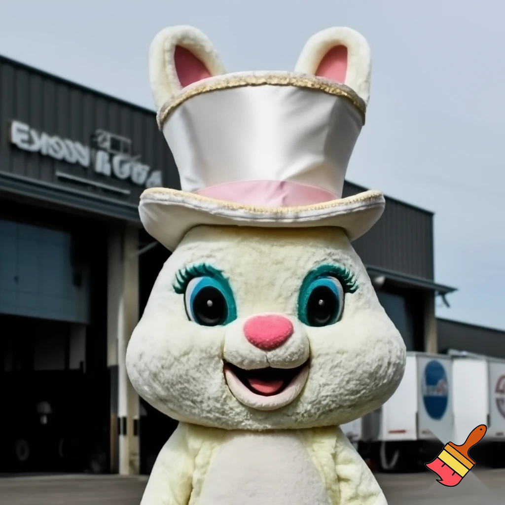 Mascot costume, Easter bunny top hat special top hat falcon gate trucking Centre