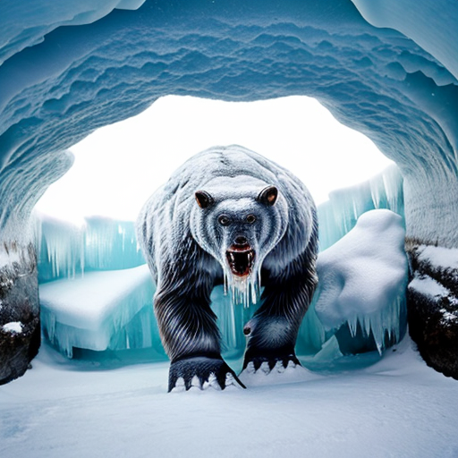 Yeti in a ice cave