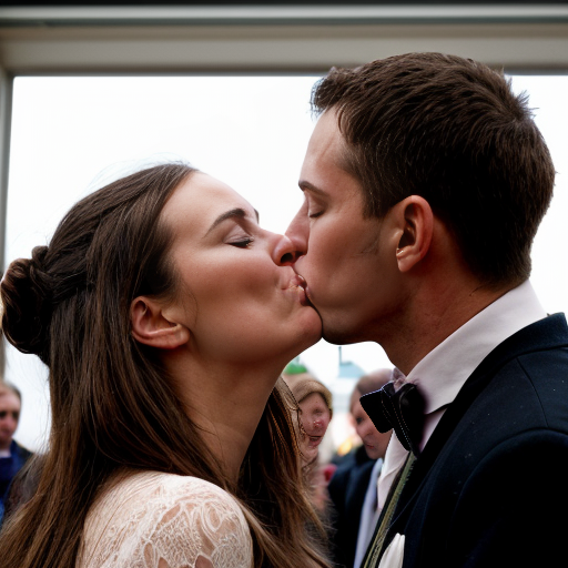 woman and man snogging