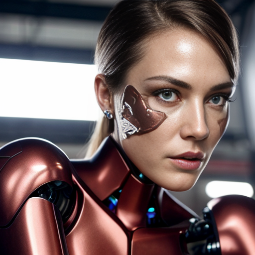 realistic robot woman to latex skin 