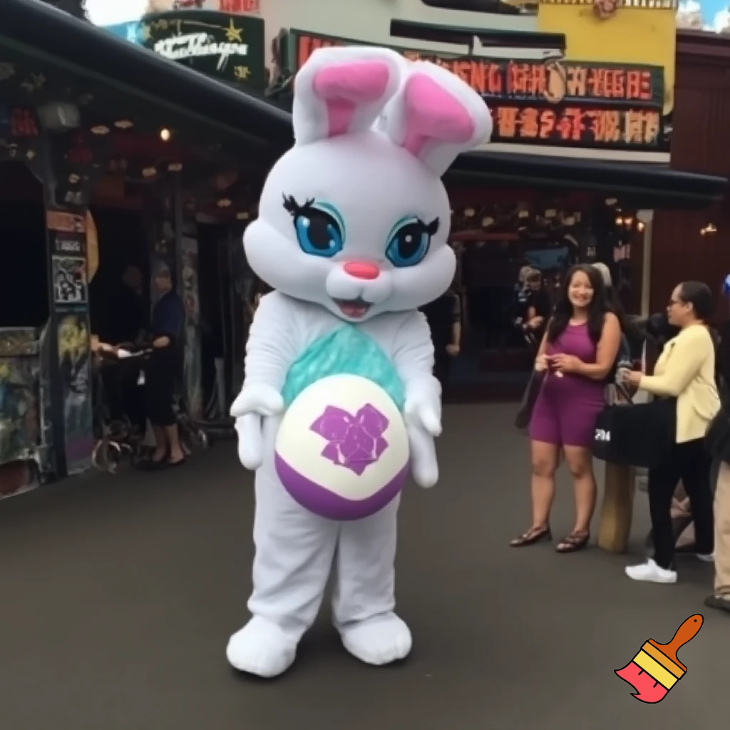 Easter bunny mascot costume Luna Park, Sydney
