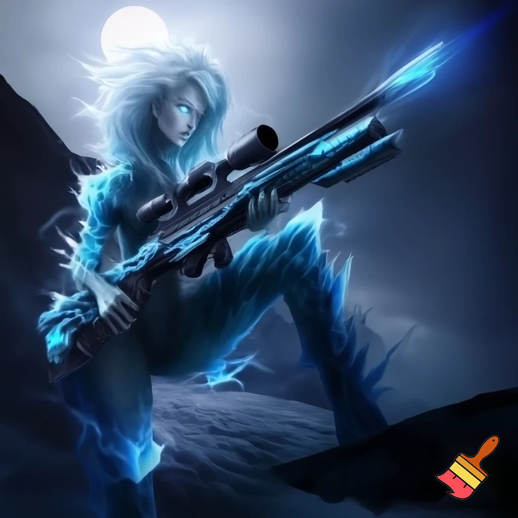Killer Frost Crystal Frost using a sniper rifle 