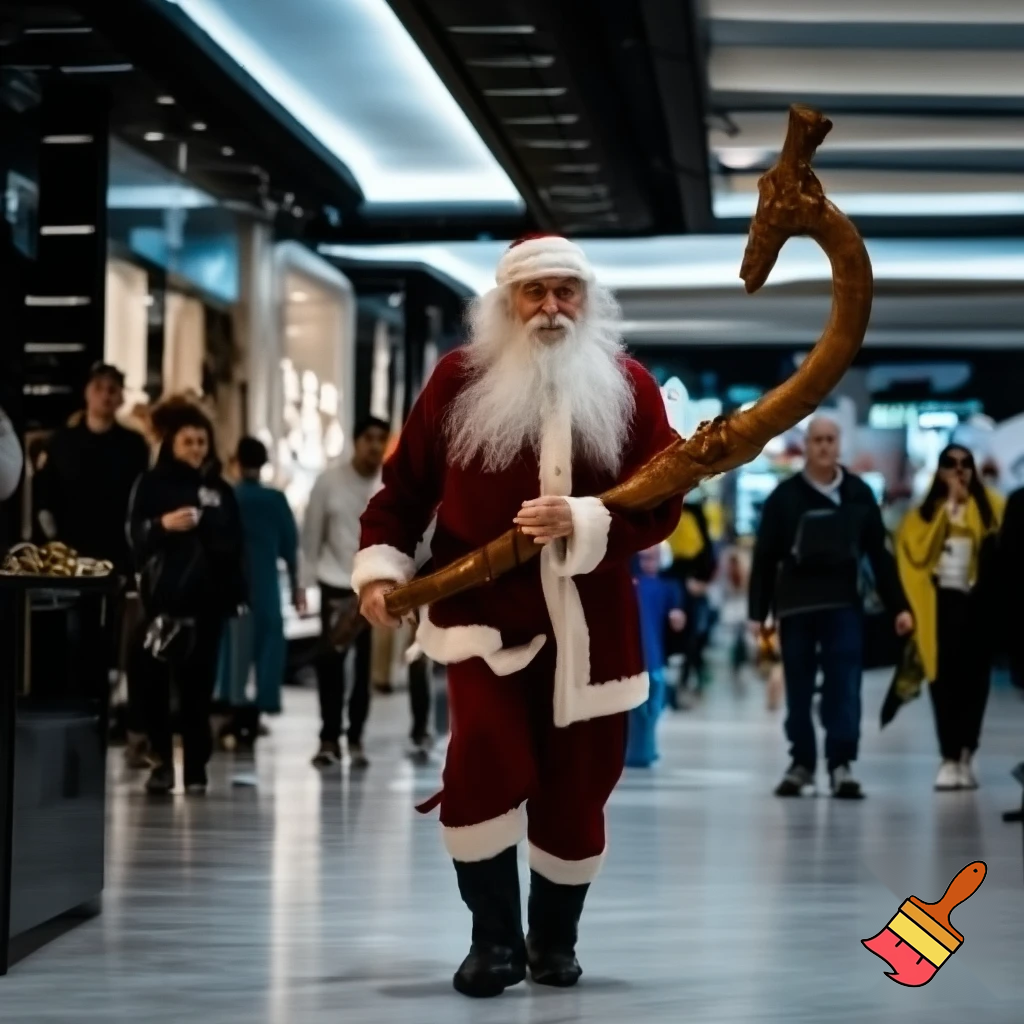 Santa Claus, Russia walking stick with the start the real Santa Claus shopping Centre in Australia
A star