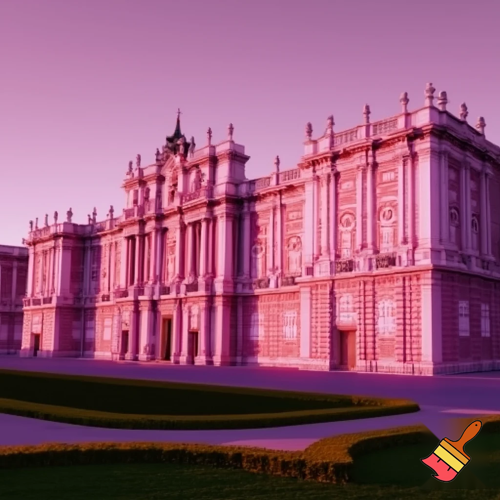  Quiero q me hagas el Palacio real de madrid pero con distintos tonos rosas 