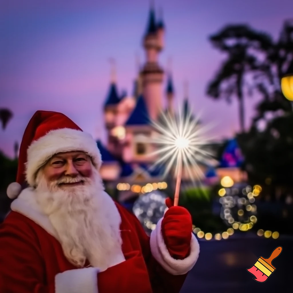 Santa Claus in Disneyland Paris Magic star wand a star💫🌟⭐️