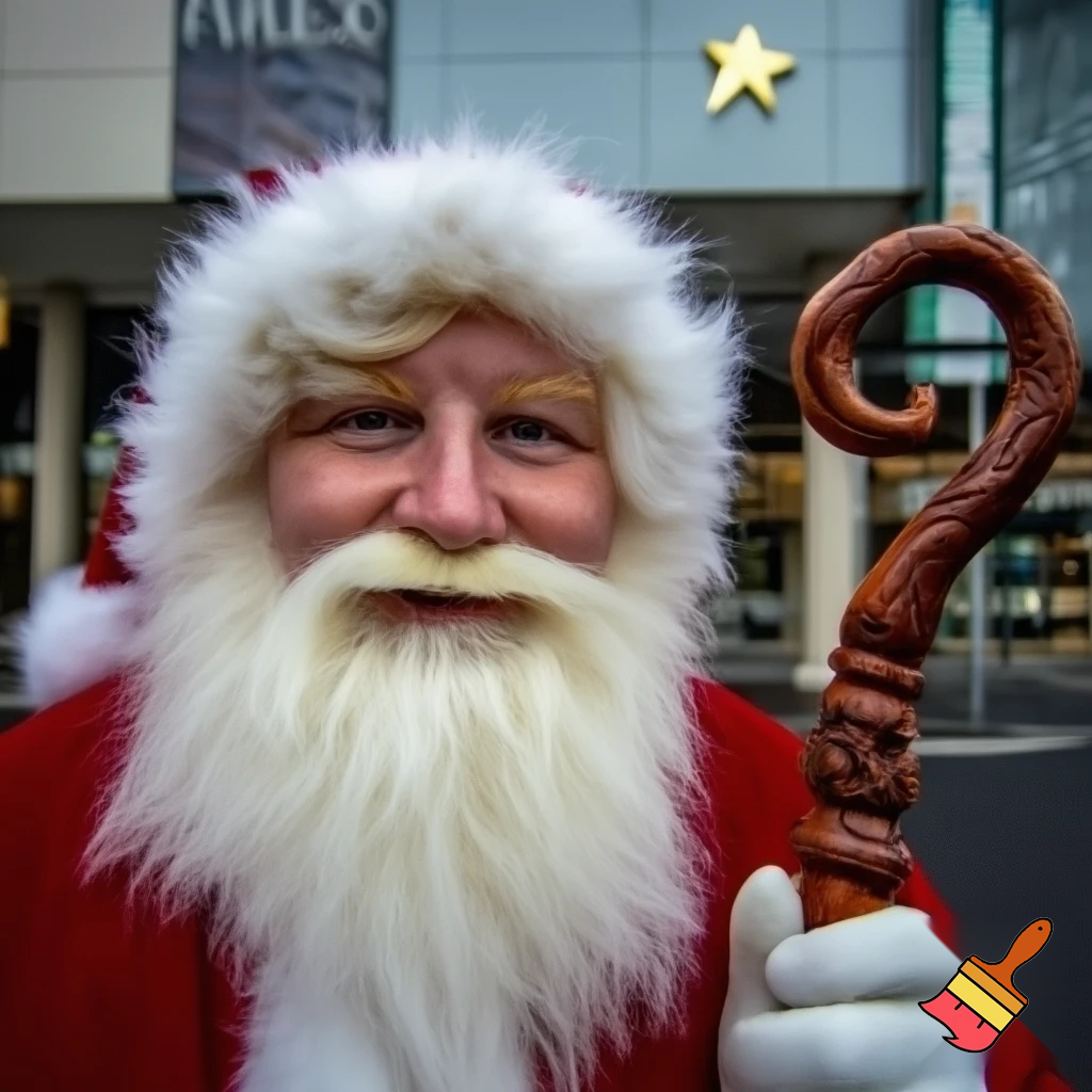 Santa Claus, Russia walking stick with the start the real Santa Claus shopping Centre in Australia
A star