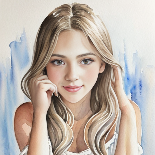  anime teenage girl with a long white dress down to her ankles, blonde hair and grey eyes
