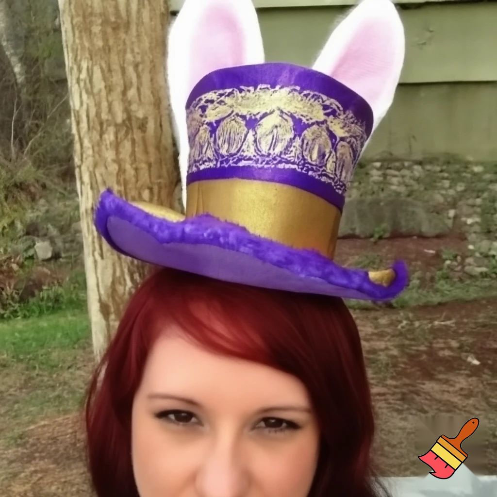 Easter bunny top hat, Easter balcony headband, purple and gold headband top hat rabbit, ear rabbit, ear headband, top hat