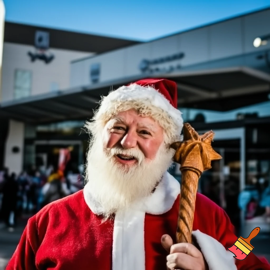 Santa Claus, Russia walking stick with the start the real Santa Claus shopping Centre in Australia
A star