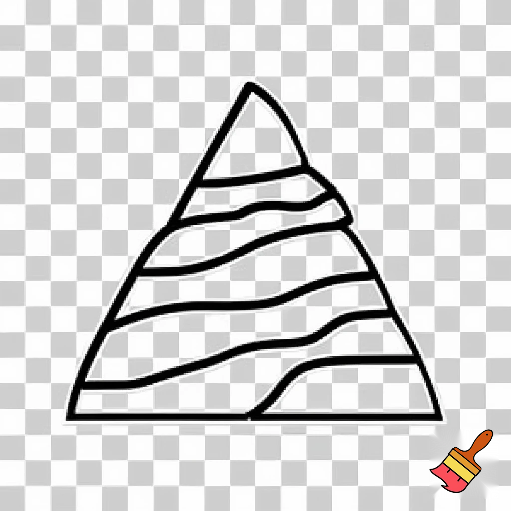 single icon of mountain in line art