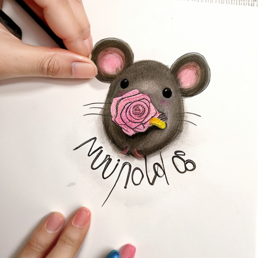 Draw italian brainrot cute mole in pink microwawe that says uno secundos on the setings and the mole is eating rainbow rose