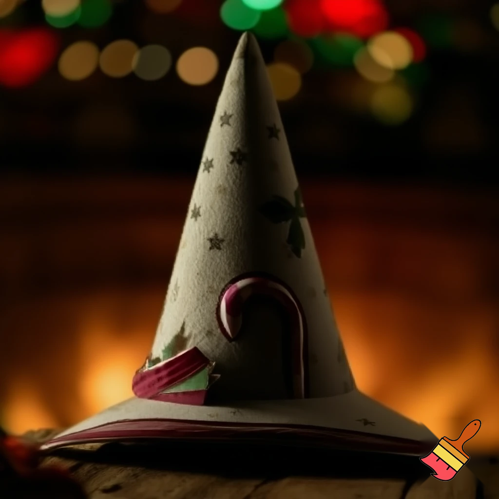 Christmas wizard hat stars and means read a Christmas hat