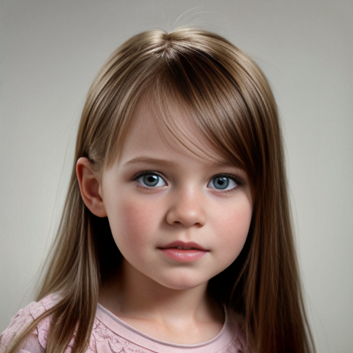 Finnish little girl, brunette, straight hair