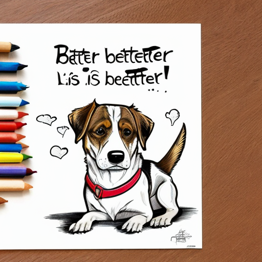 draw a graphic saying LIFE is BETTER with  a DOG