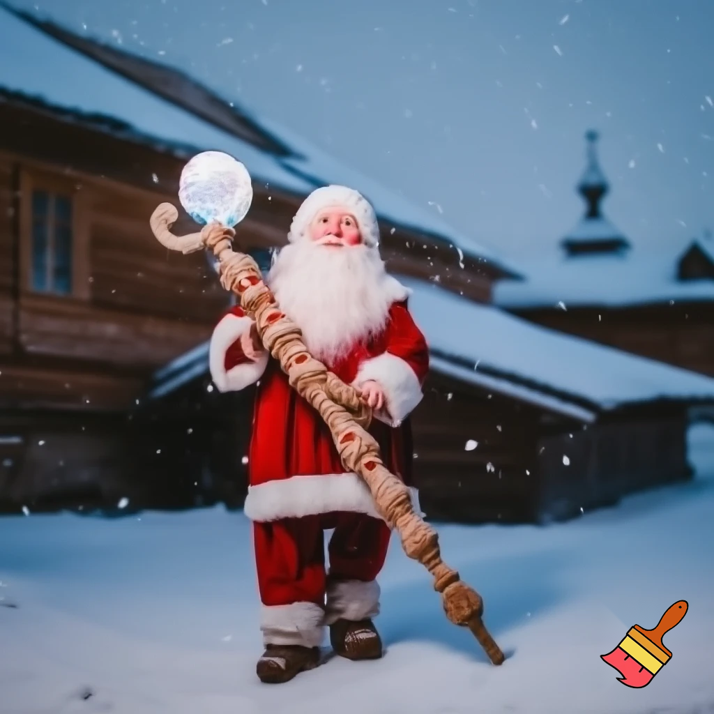 Santa Claus magic walking stick staff Russia