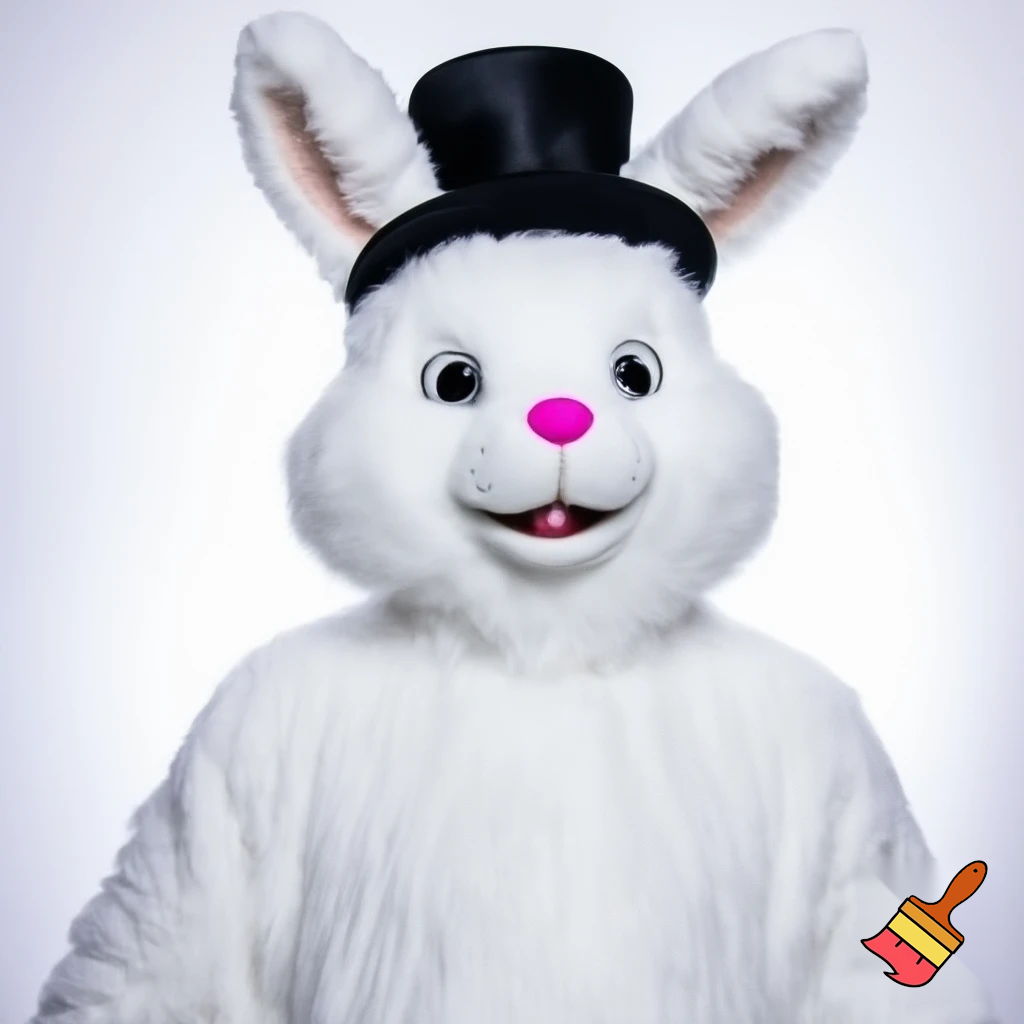Easter bunny mascot costume top hat