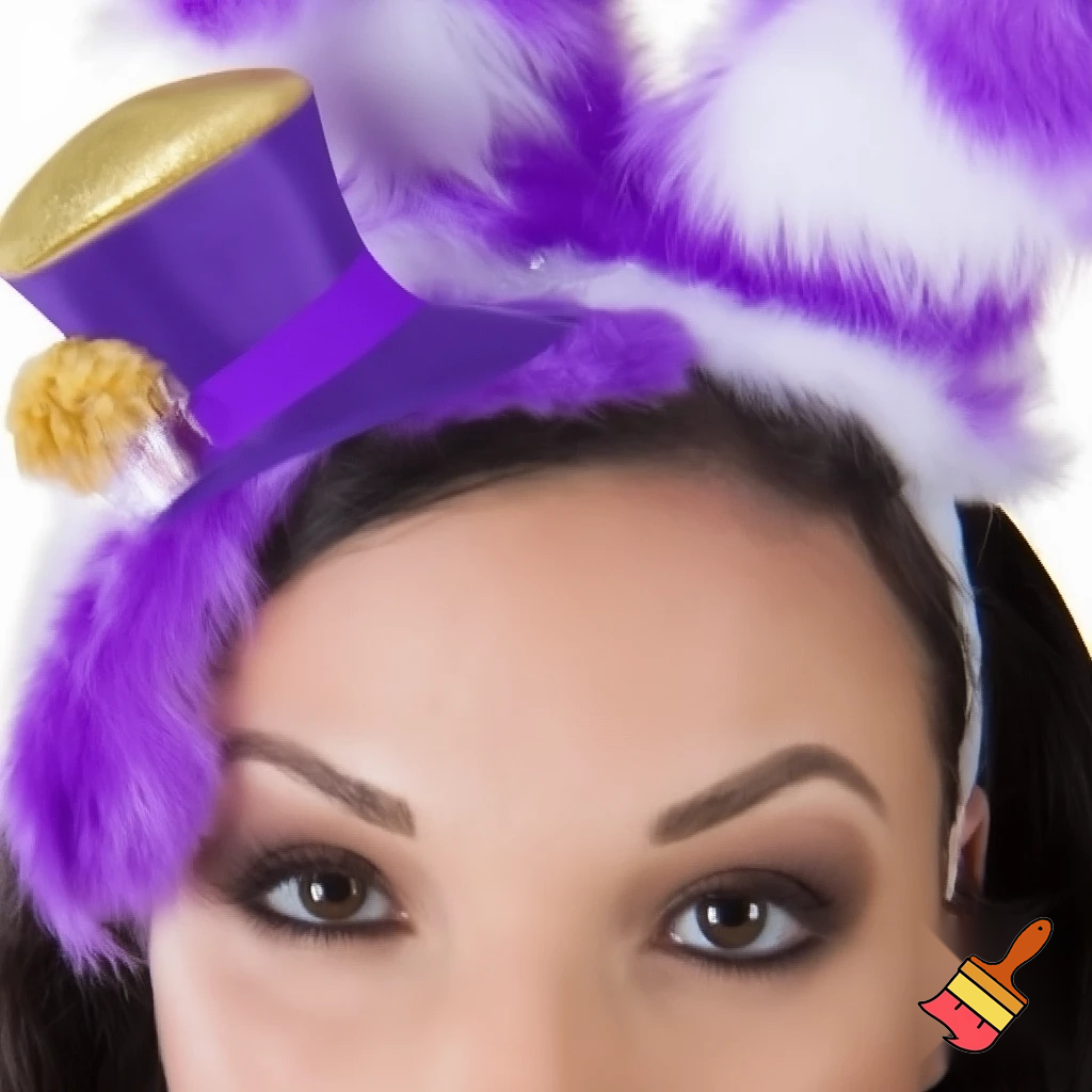 Purple and white top hat Easter bunny headband top hat purple and gold