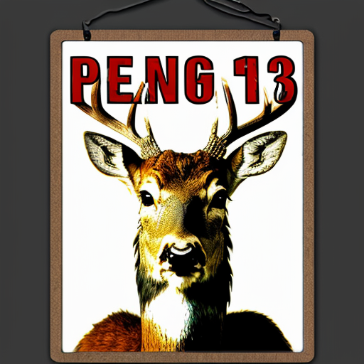 prisoner deer with angry face, scars and holding number board
