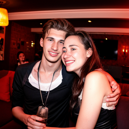 Goretzka and Vanessa at the living room 