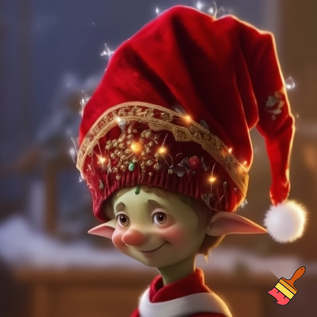 Christmas hat Elf on the elf hat velvet Christmas hat