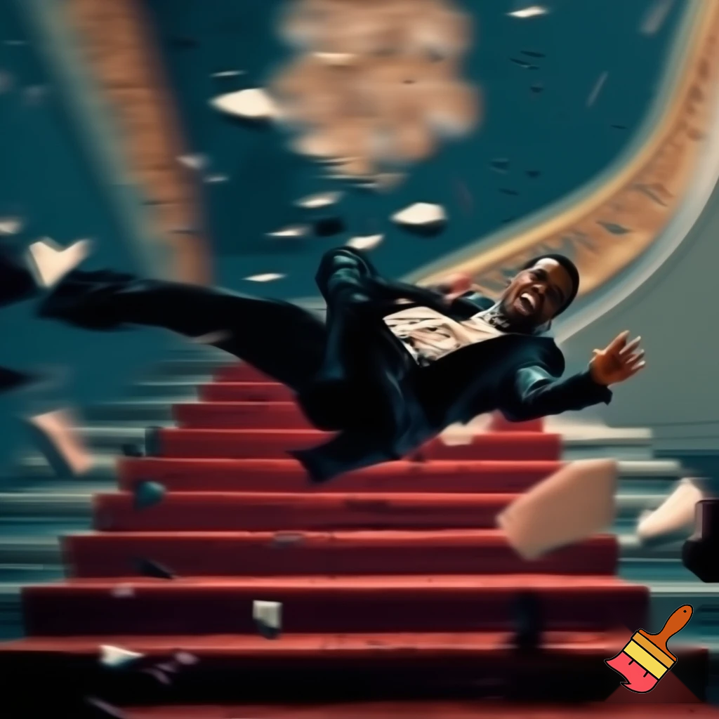 p didy falling down stairs