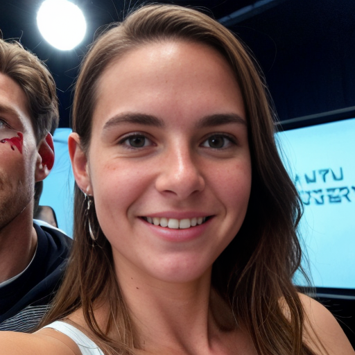 Goretzka and Vanessa at the movie 