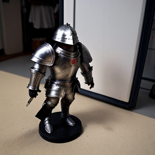 Small man in armor with smaller man in armor
