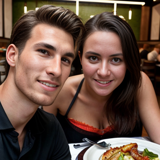 Goretzka and Vanessa at the restaurant 