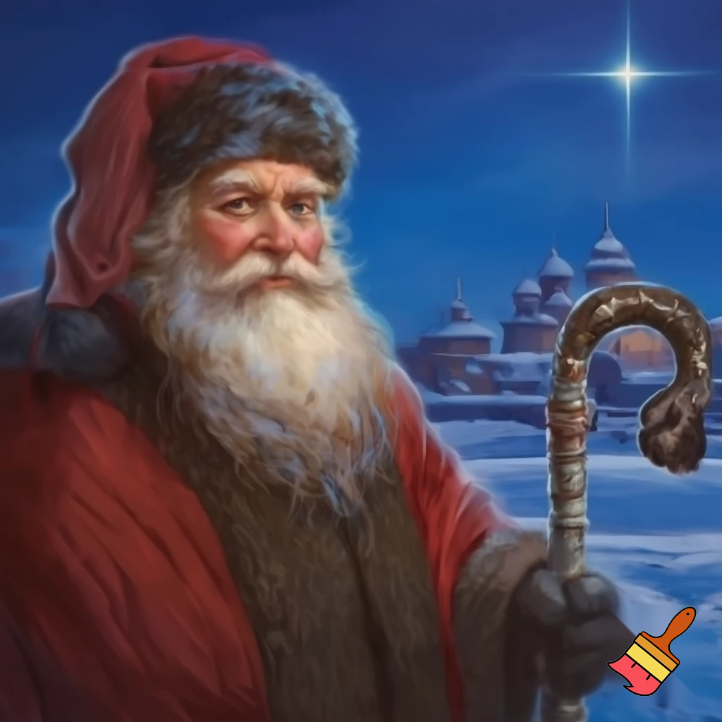 Santa Claus, Russia walking stick star the real person