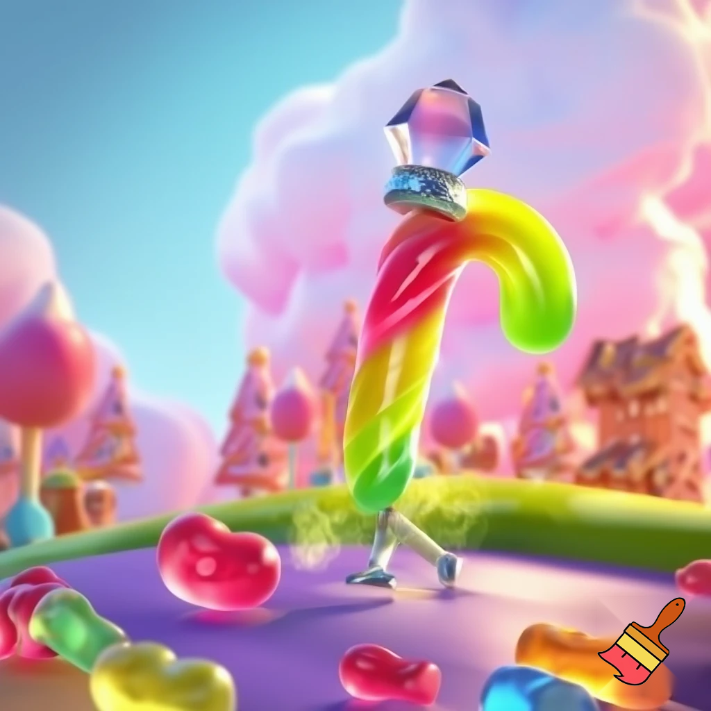 Candy walking stick walking