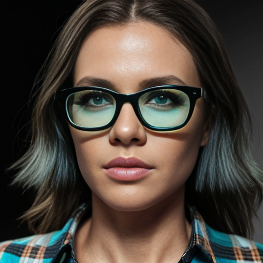 Green and blue plaid glasses
