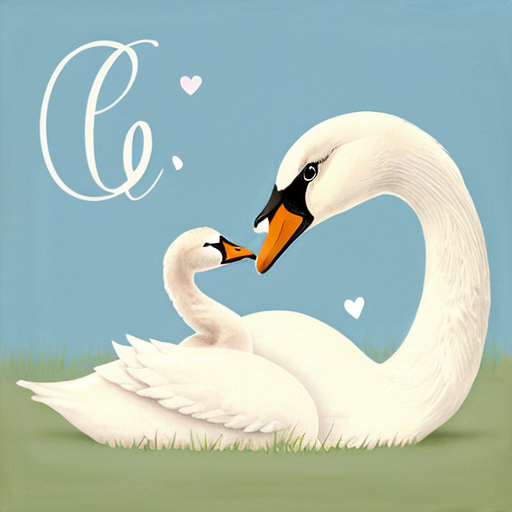 S is for mommy swan, and baby swan.