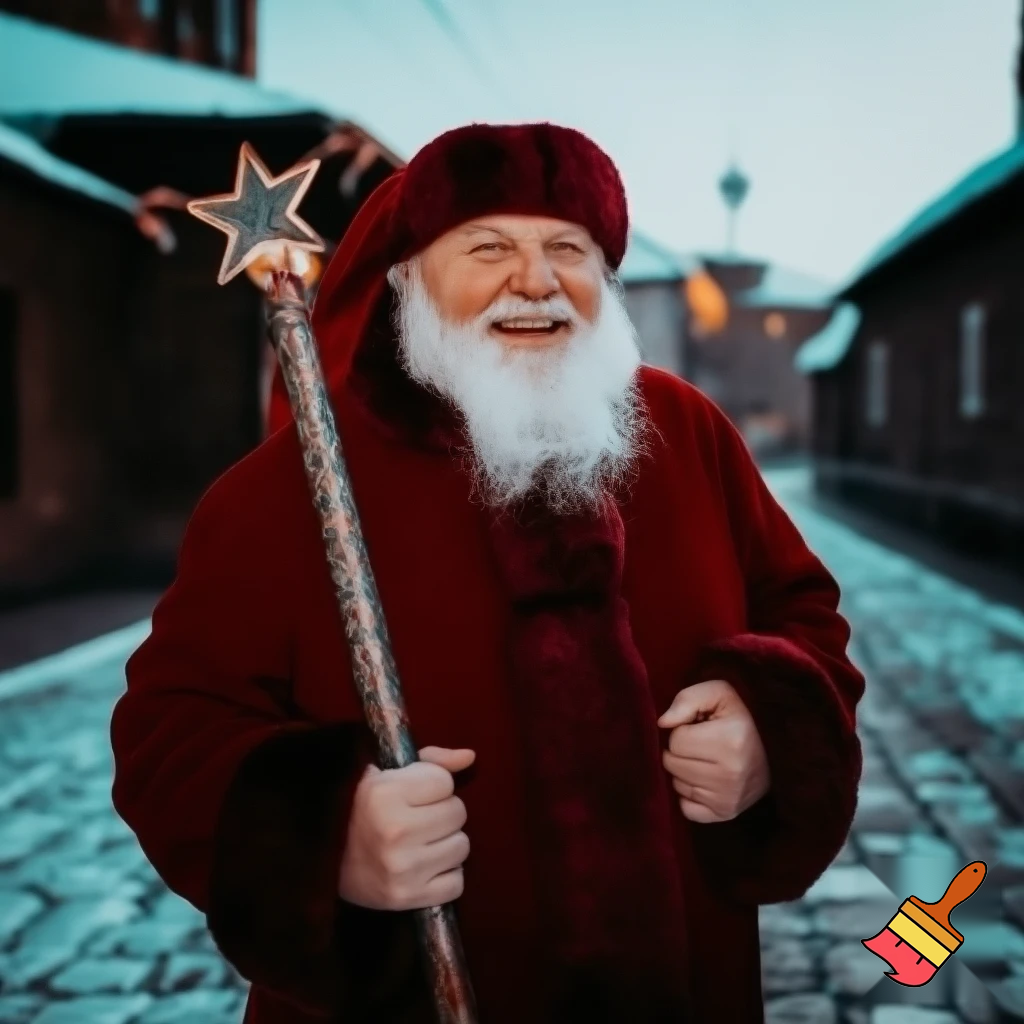 Santa Claus, Russia walking stick star the real person