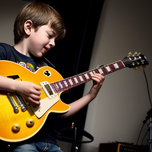 A Kid Plays A Gibson Les Paul