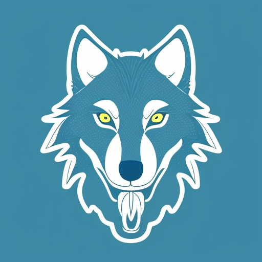 create an image of a glowing blue wolf, with glowing red eyes and a crocodile mouth