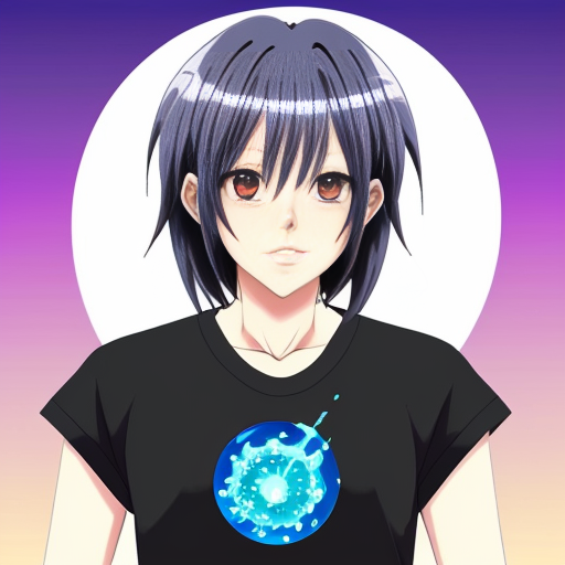 Hazme un personaje de anime en estado de materia liquido 