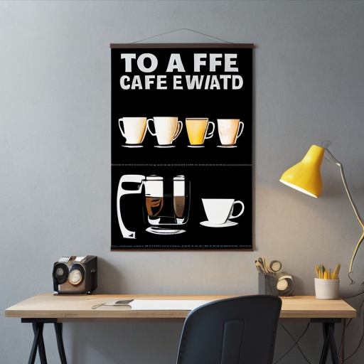 a poster of a cafe to go op on a wall
