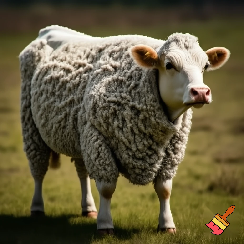 cow with sheep skin 