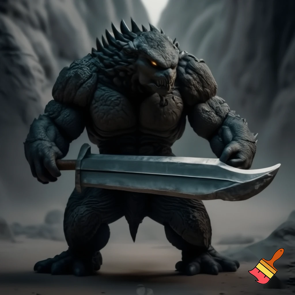 a monster with a sword