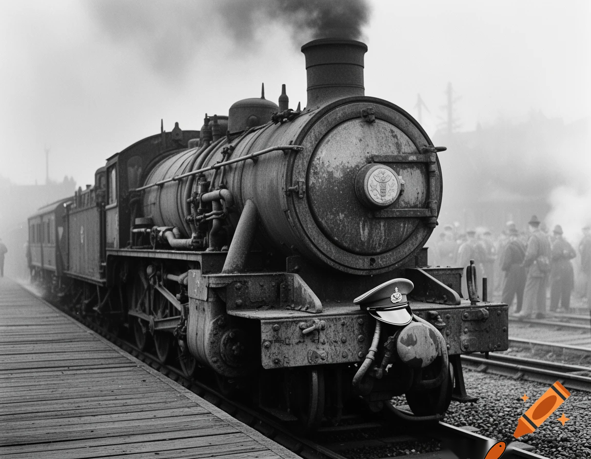 world war 2 train with a hat