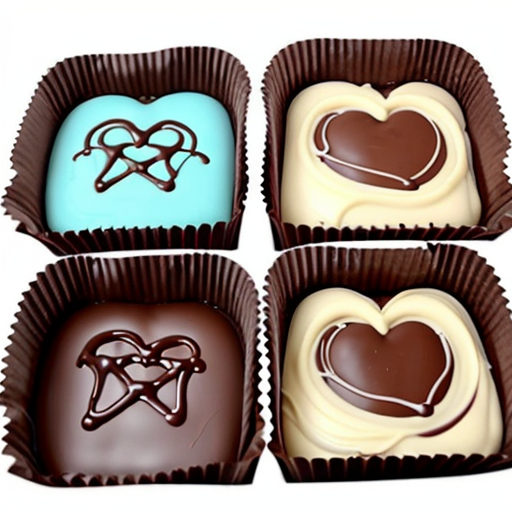 four square-shaped thick baking chocolate pieces (for baking with)