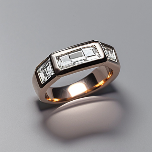 an elegant ring with one large rectangular baguette-cut stone