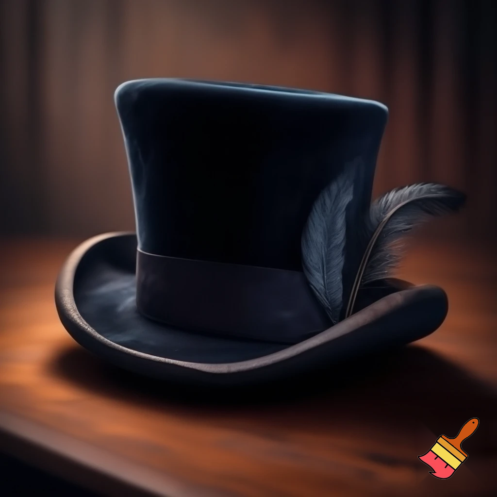 Old top hat velvet dark black