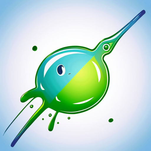 a logo that consist in a green drop of blood that looks like it's fading away like is a ghost.